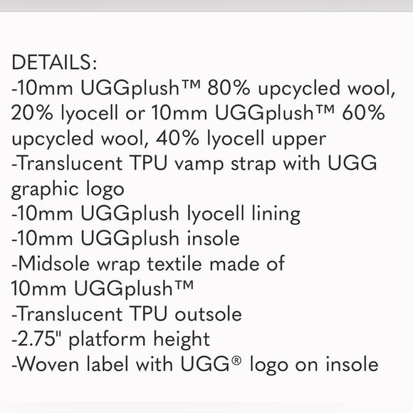 UGG FLUFFITA CLEAR FLUFF SLIDE PLATFORM SANDALS -BLACK -WOMEN’S US 10 -NEW - Picture 5 of 16